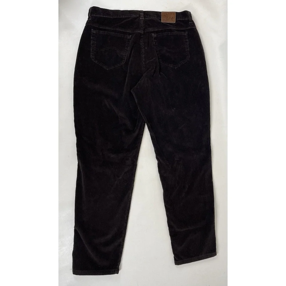 Lee Riveted Brown Corduroy Pants Women's size 18 Med‎ Vintage (34x31 Actual)
